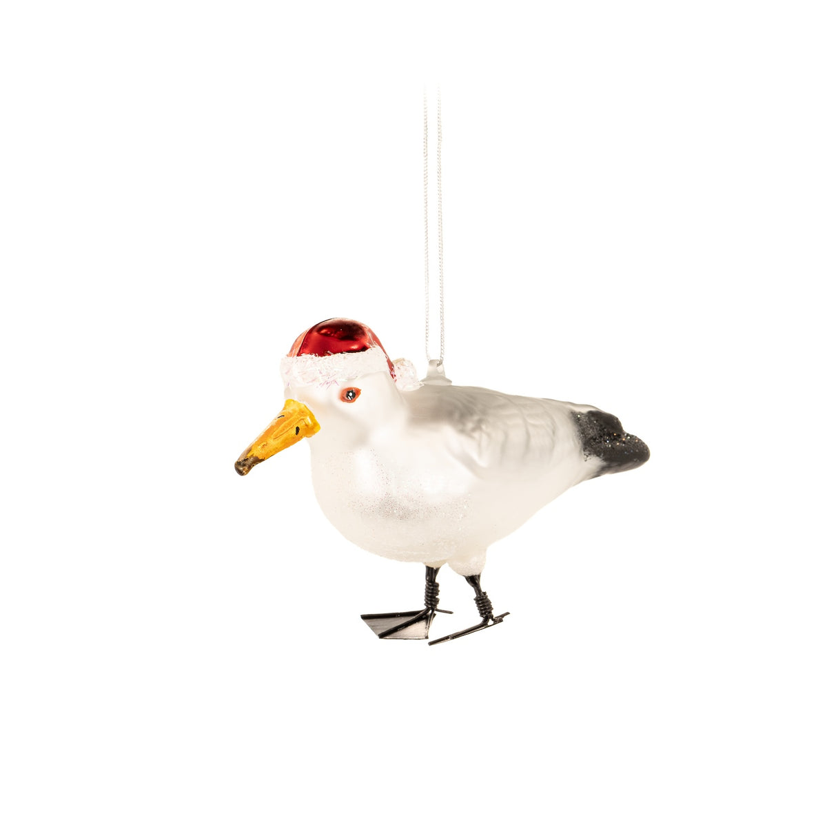 Glass Seagull Christmas Bauble
