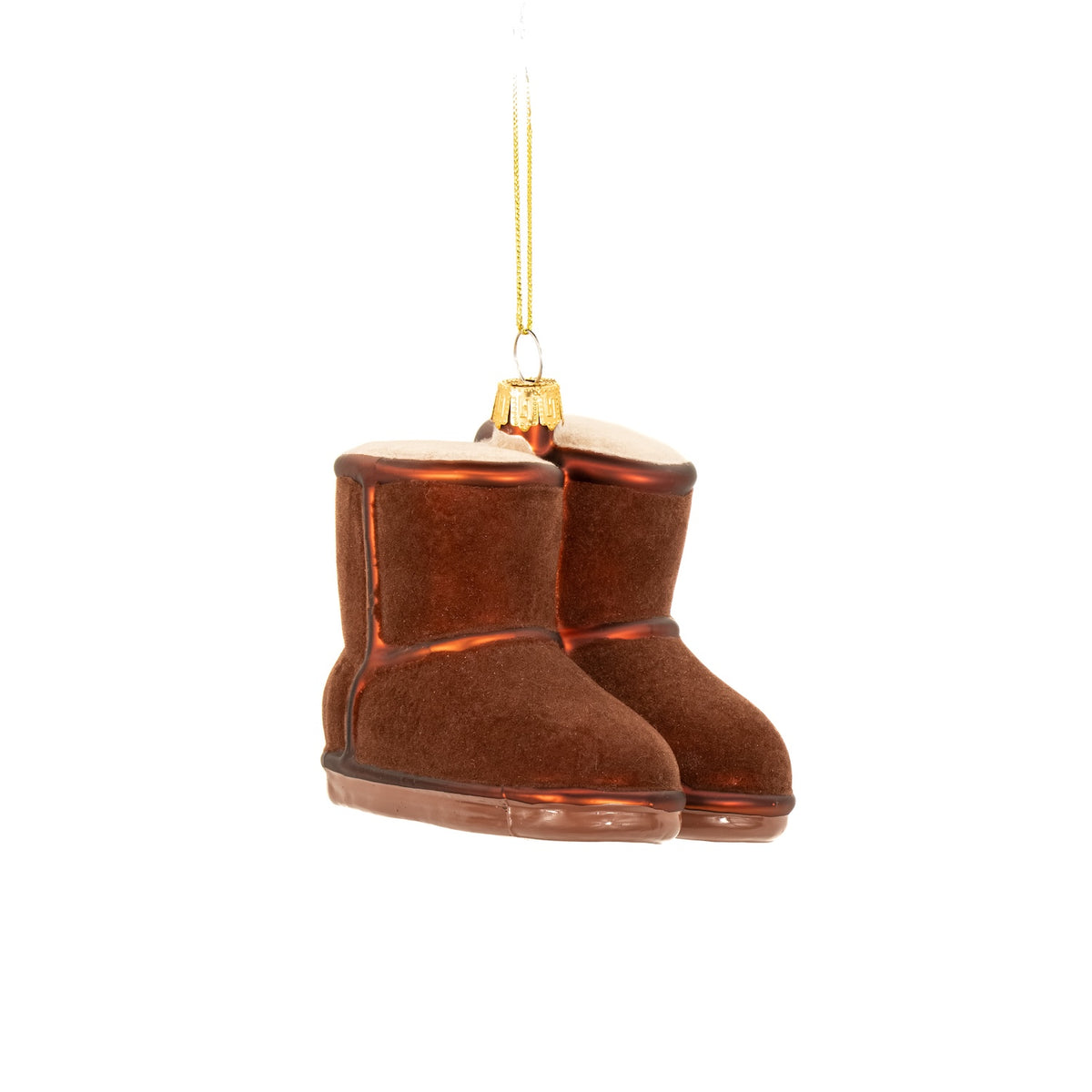 Glass Winter Fur Boots Bauble