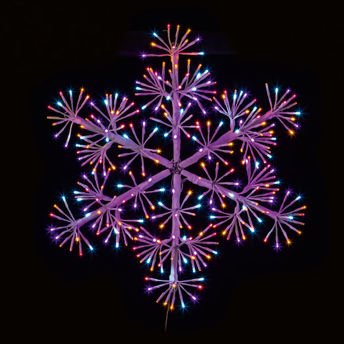 Premier White Starburst Snowflake with Twinkling Rainbow LED Lights