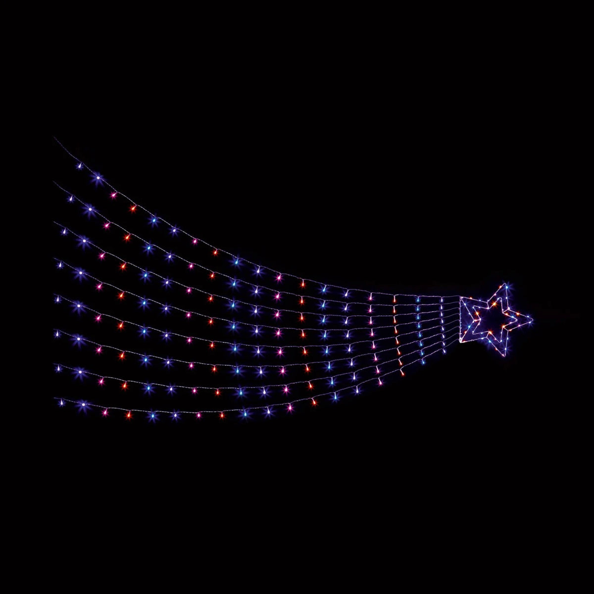 Premier 3m Light up Rainbow Outdoor Shooting Star Christmas Tree - 320 LEDs