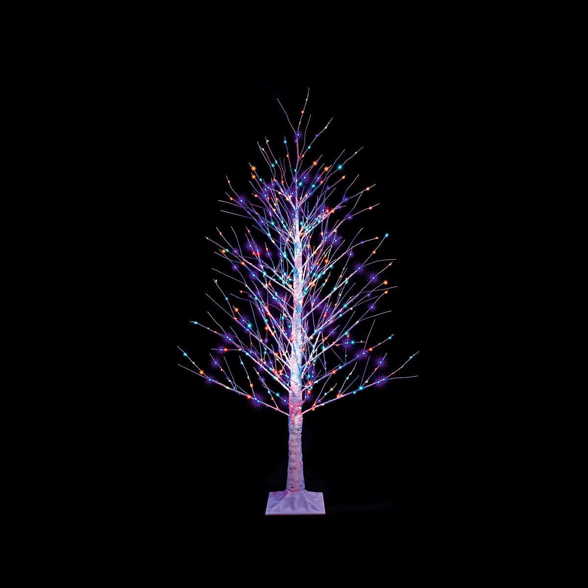 Premier Twinkle Birch Twig Tree Light Up with 1100 Rainbow LEDs - 180cm