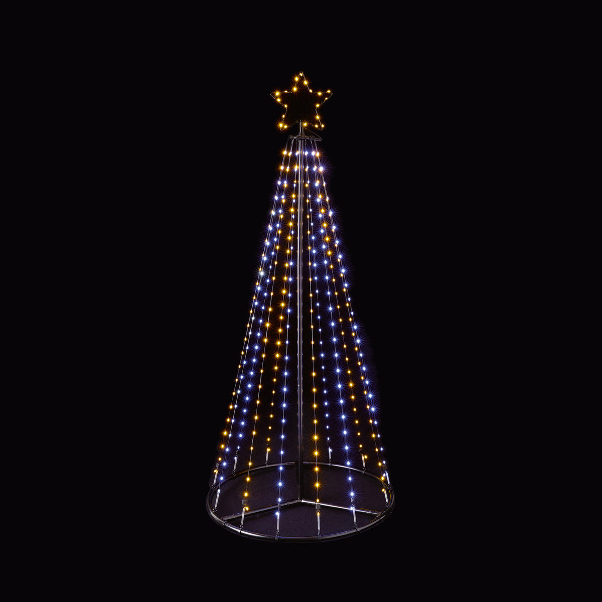 Premier 1.4m FlexiBright Warm & Cool White LED Cone Pyramid Tree with ...