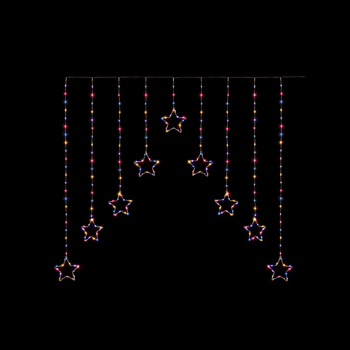 Premier Flexibright Star Curtain Light with 258 Rainbow LEDs 1.2x1.2m