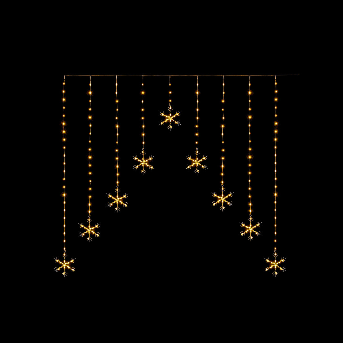 Premier Flexible Snowflake Curtain with 267 Warm White LEDs 1.2x1.2m