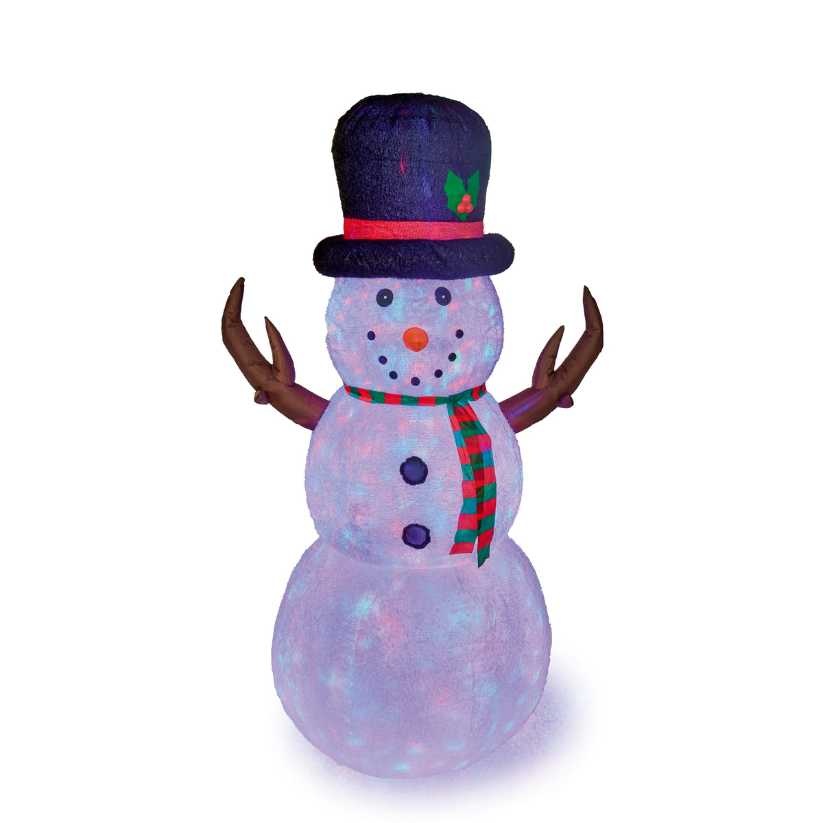 Giant Inflatable Plush Light Up Snowman Christmas Decoration - 240cm