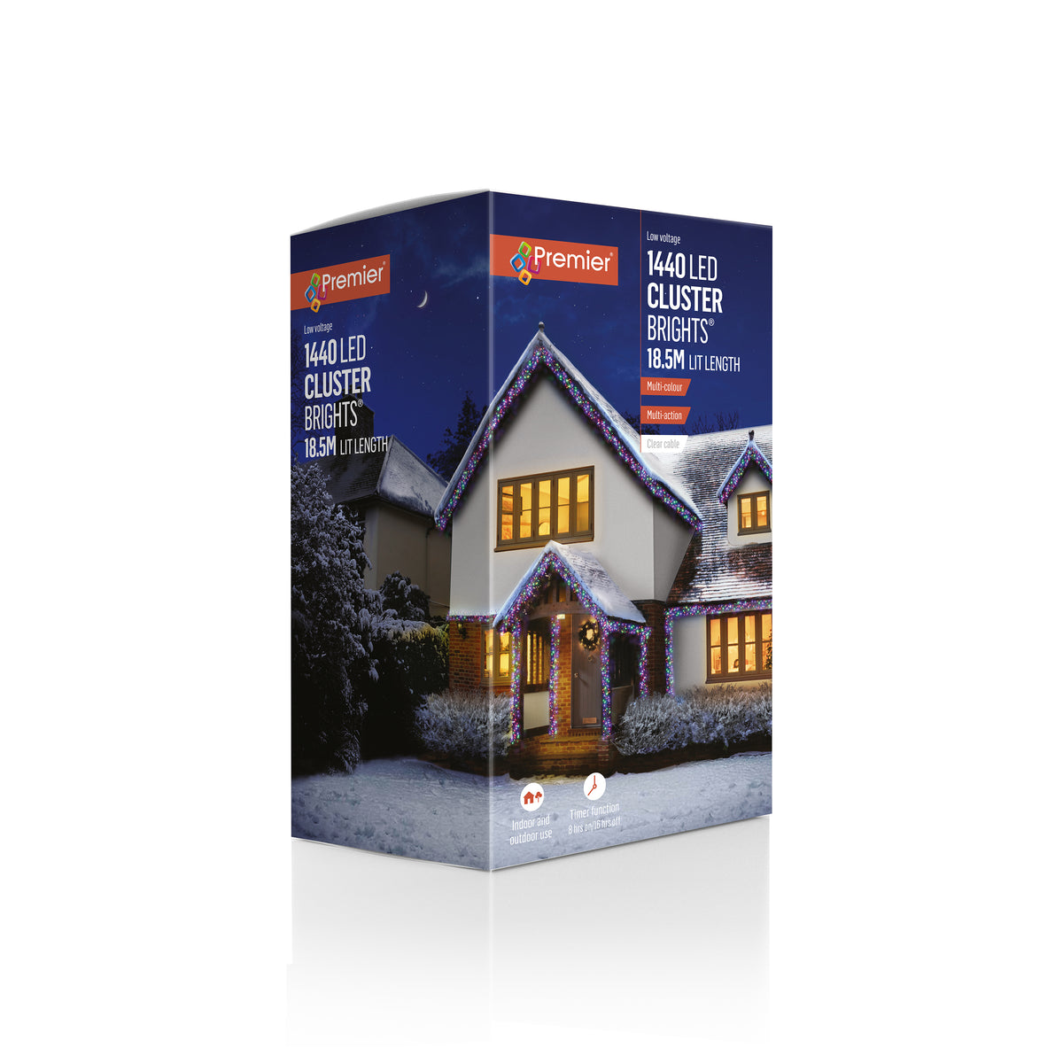 Premier Multi Coloured LED Multi Action Christmas Cluster Lights Clust ...