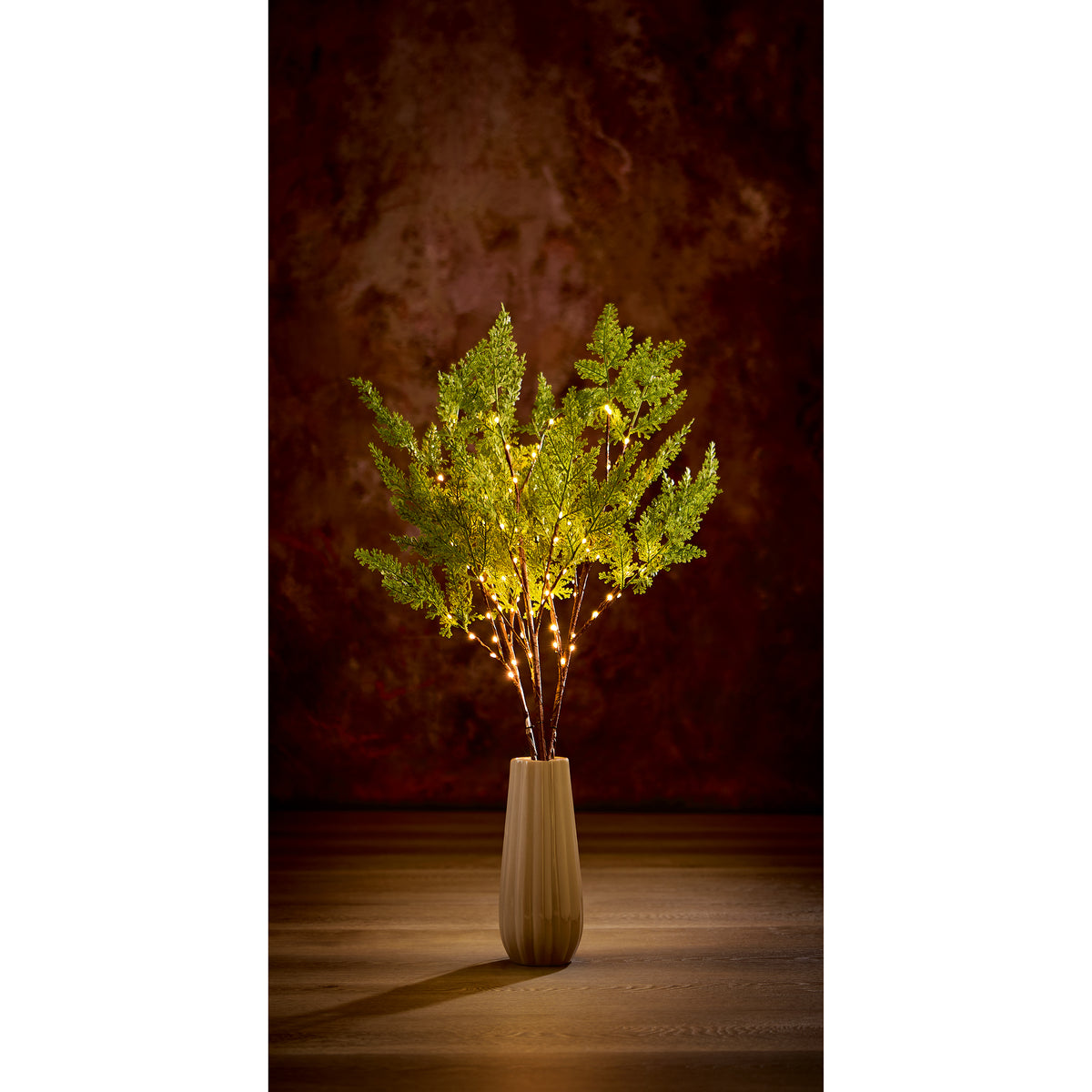 Set of 3 Warm White Fir Twig Foliage LED Branches - 90cm
