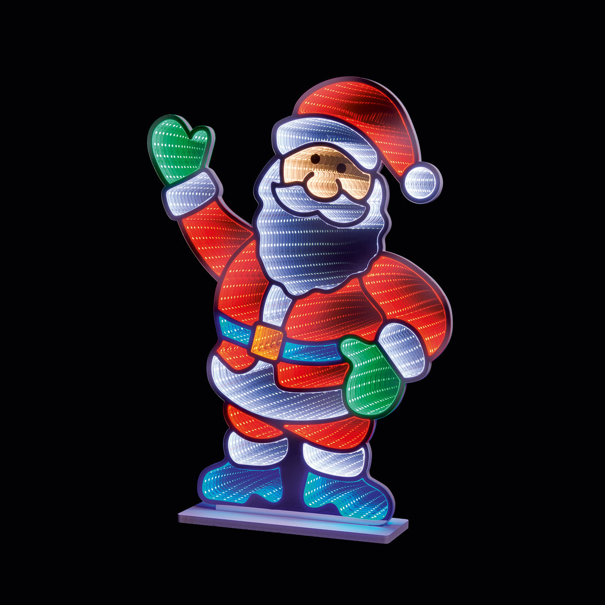 Premier Standing Santa Making an Entrance Infinity Mirror Light 59cm