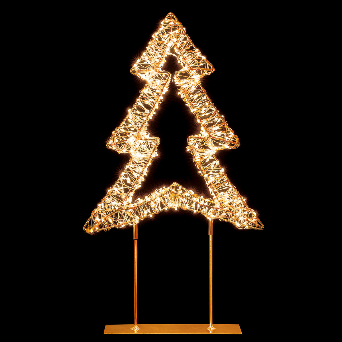 Premier Twinkling Lit Rose Gold Table Tree - 45cm
