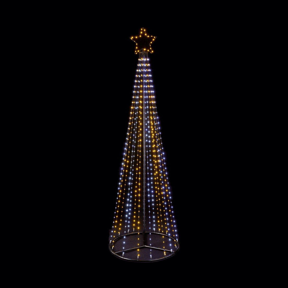 Premier Multi-Action Lit FlexiBright Pyramid Tree with Star - 3m