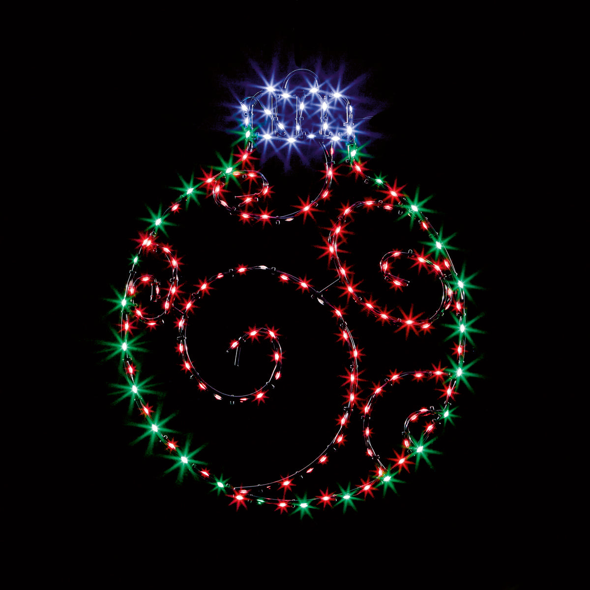 Premier Twinkling FlexiBrights Red & Green Bauble Wall Decoration - 49cm