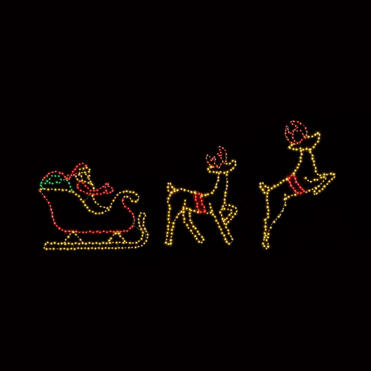 Premier Twinkling FlexBrights Santa Sleigh and 2 Reindeers Multicolour - 662 LEDS