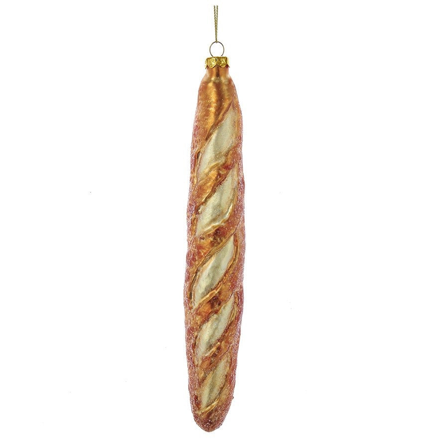 Noble Gems Glass French Baguette Bread Christmas Bauble