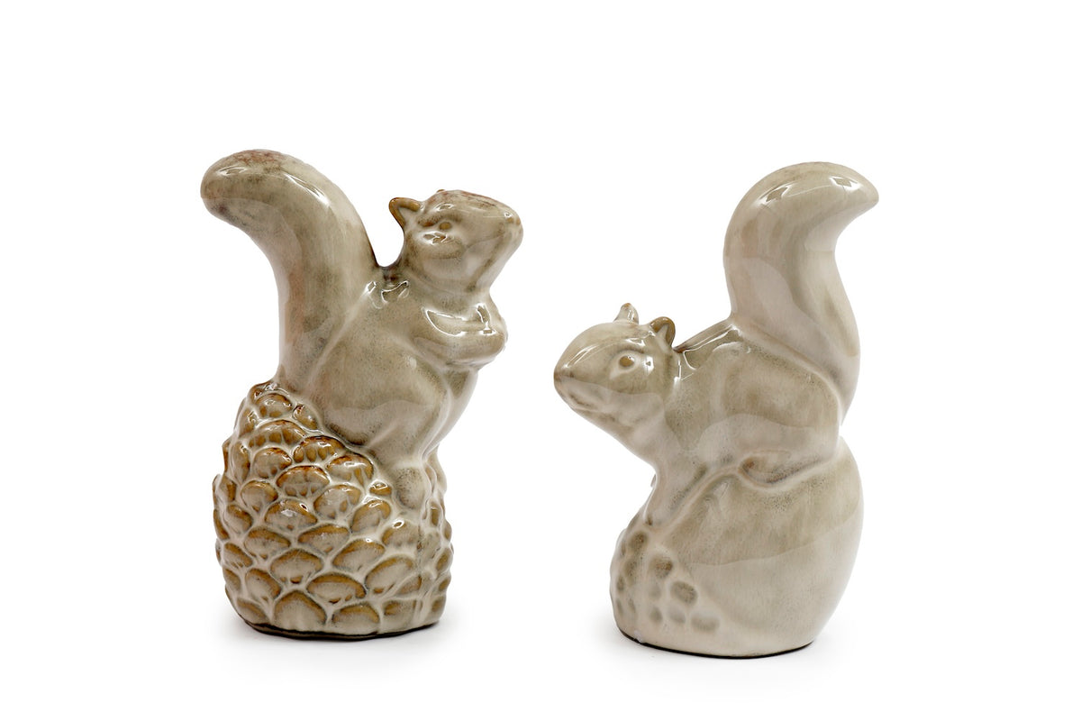 Glazed Ceramic Squirrel Ornament