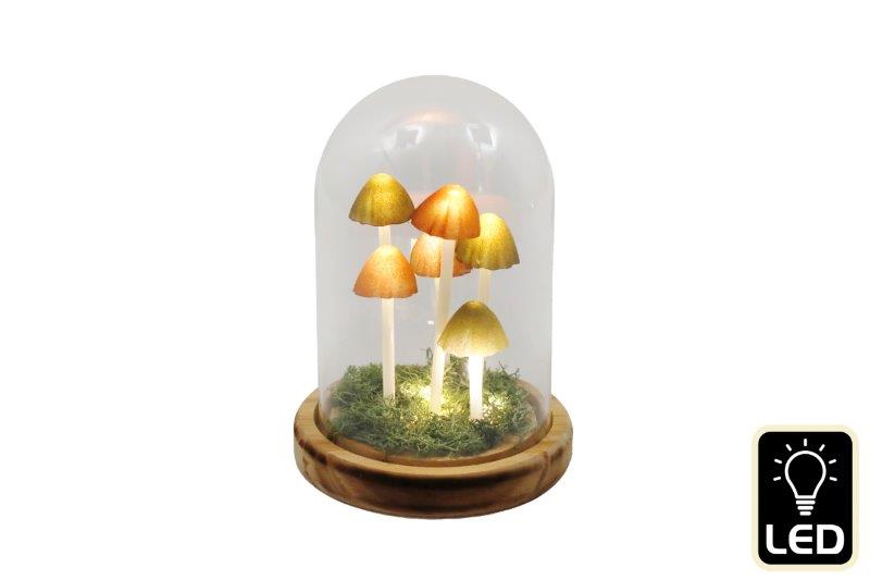 LED Mushroom Glass Globe 16cm