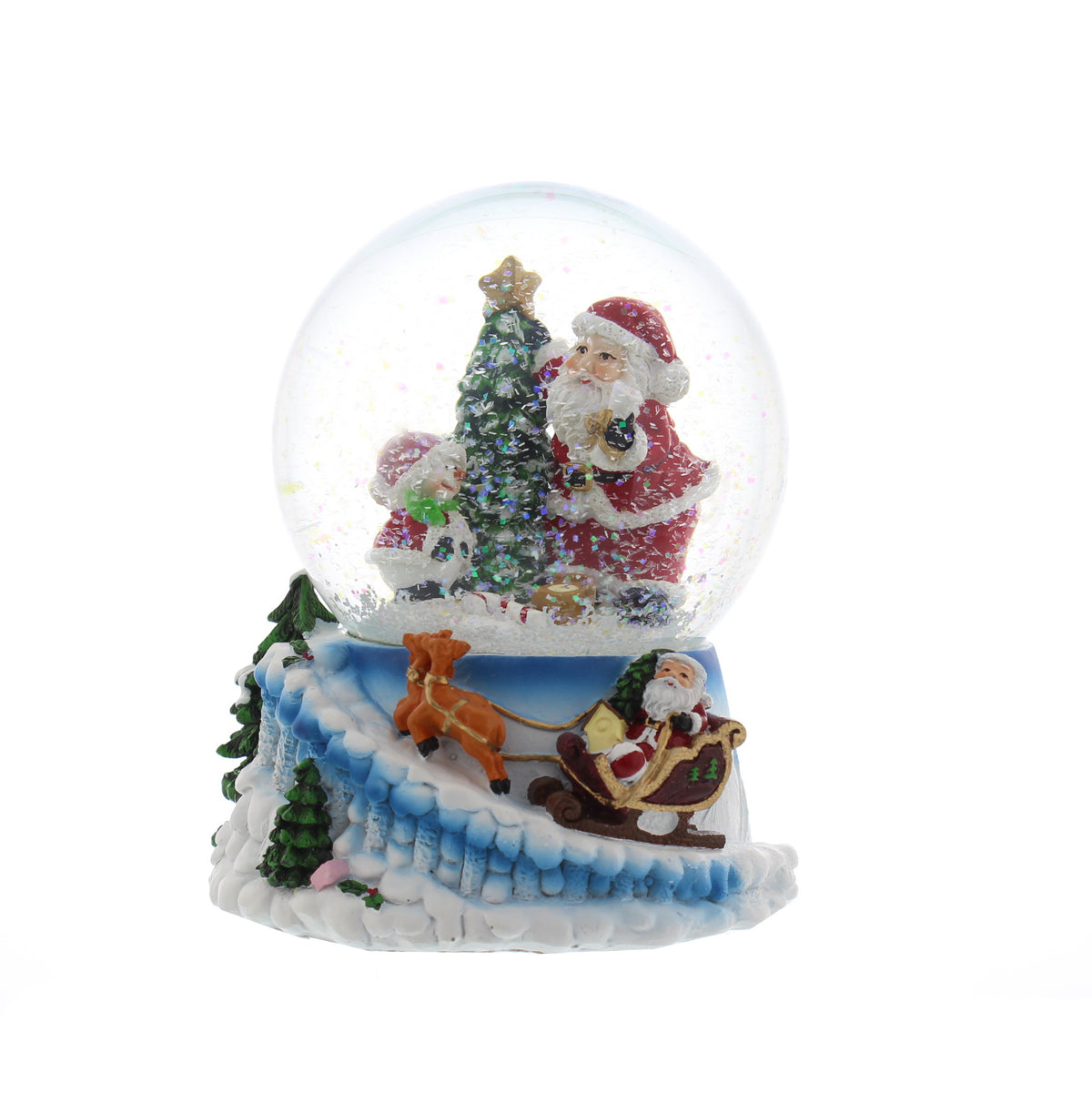 Wind Up Musical Santa Snow Globe - 15cm