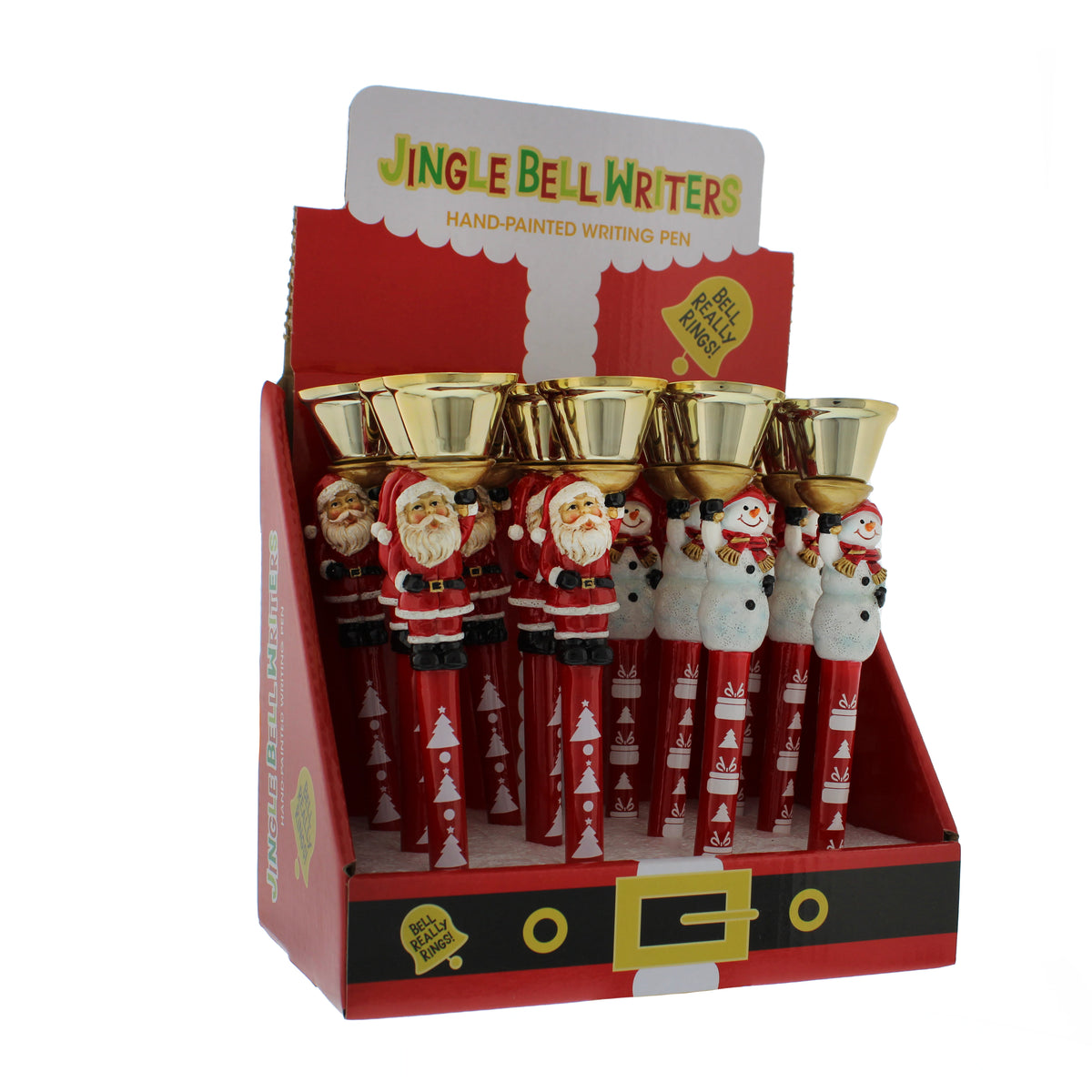 Santa or Snowman with Gold Bell Pen - 16cm