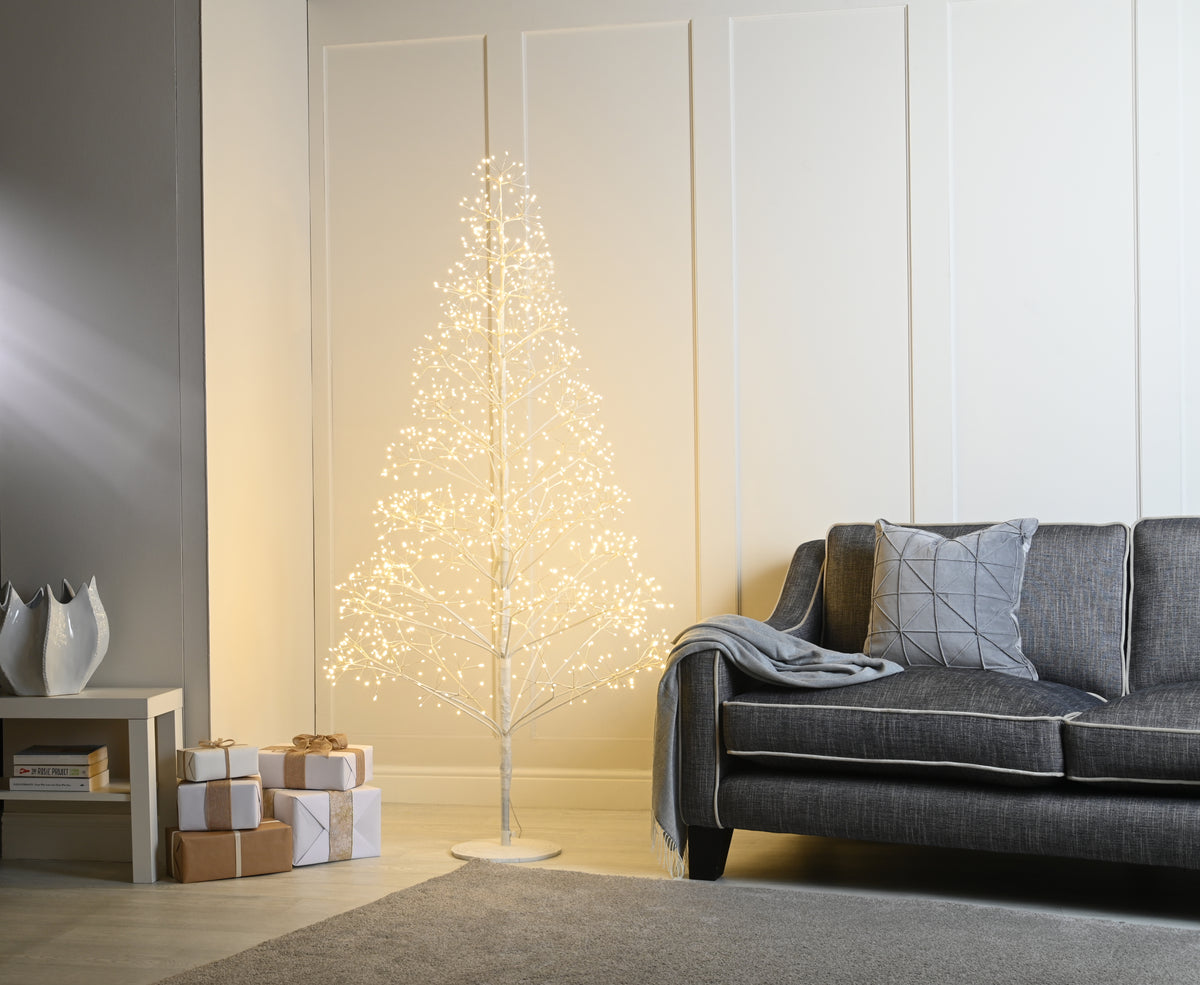 Warm White LED Microdot Starburst Tree - 2.1m