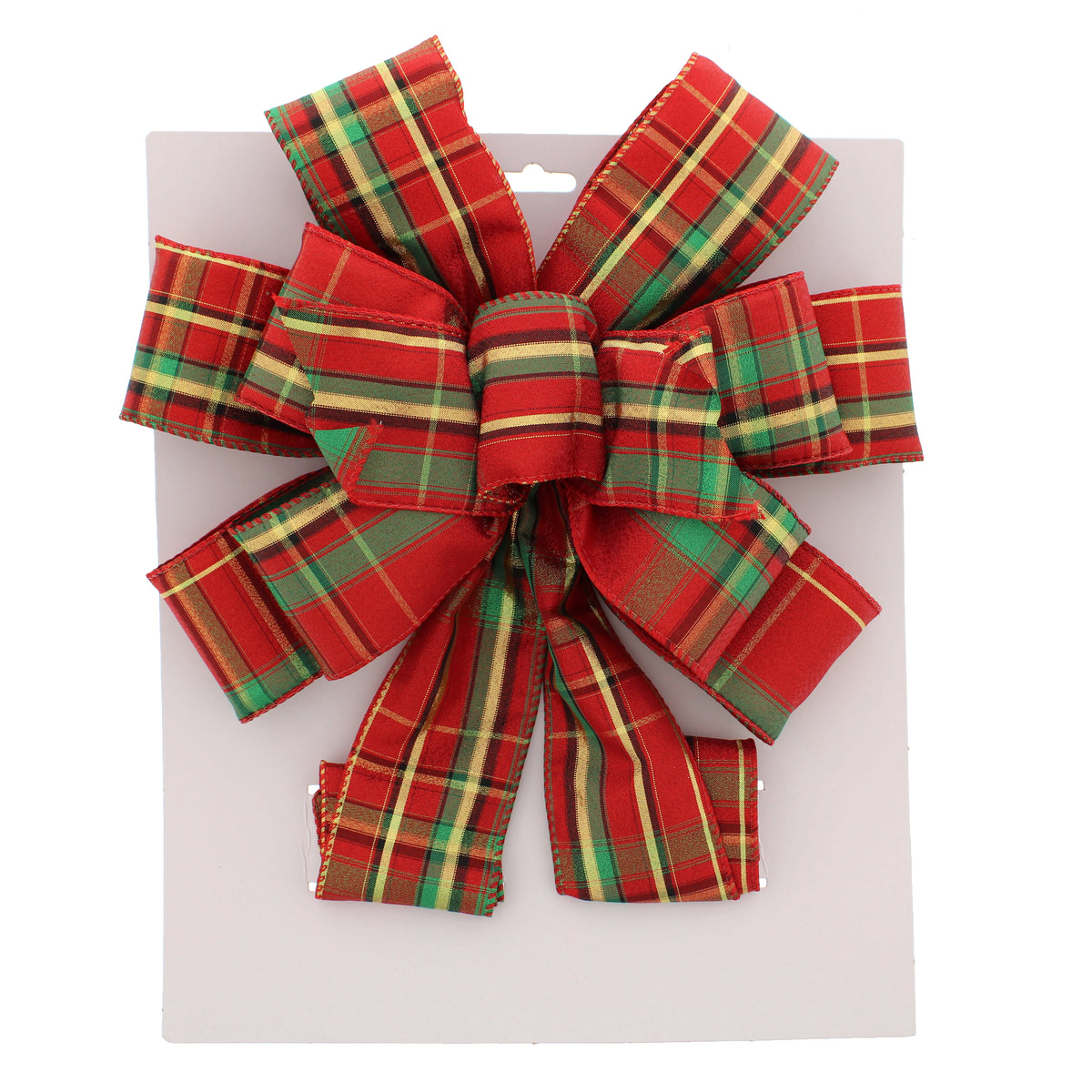 Giant Red Tartan Bow Tree Topper - 78cm