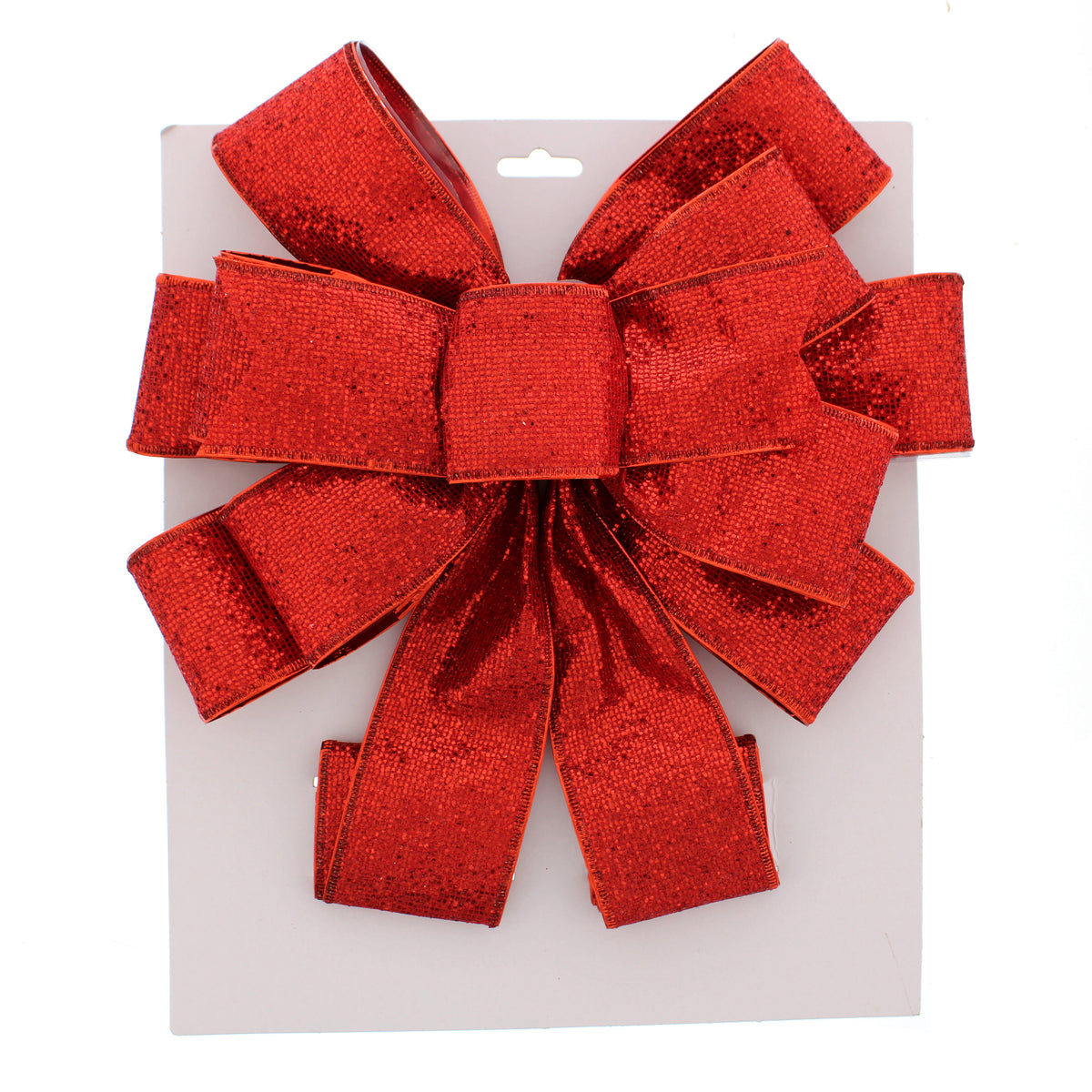 Christmas Red Glitter Bow Tree Topper - 78cm