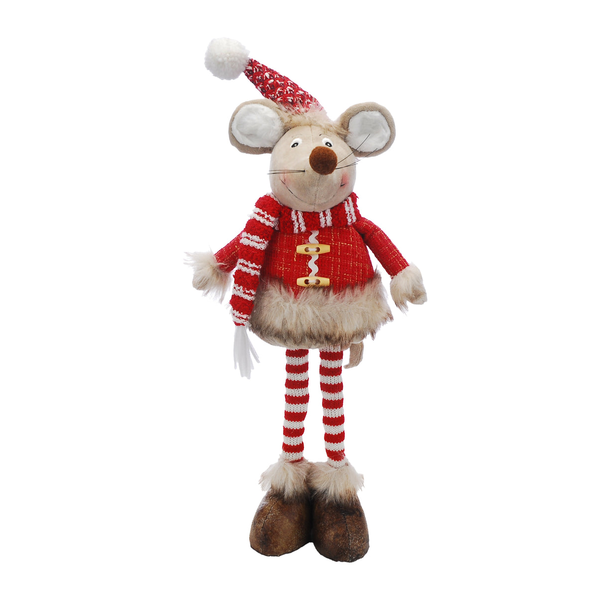 Plush Standing Mouse in Red Coat - 56cm