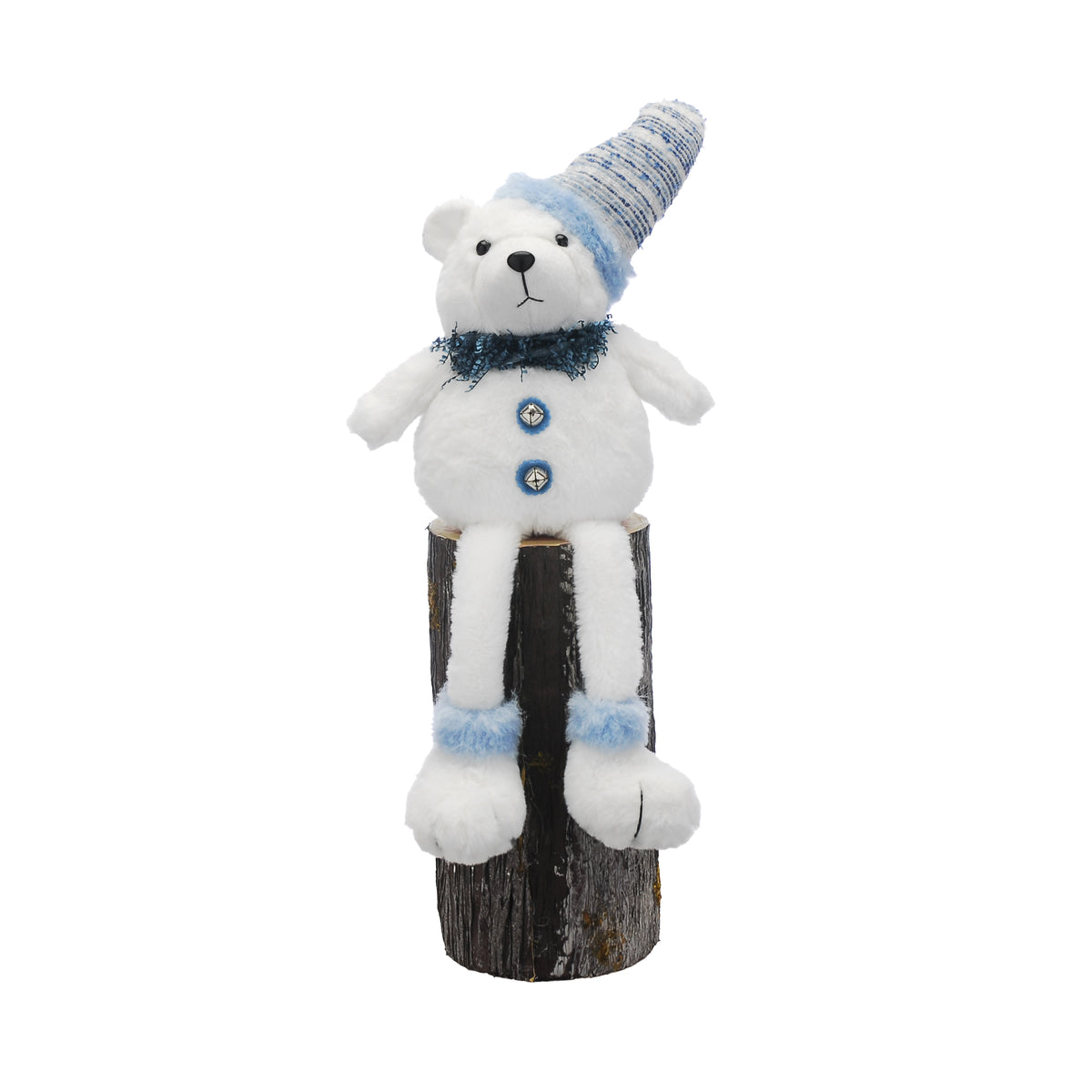 Plush White Bear with Dangly Legs and Scarf - 65cm