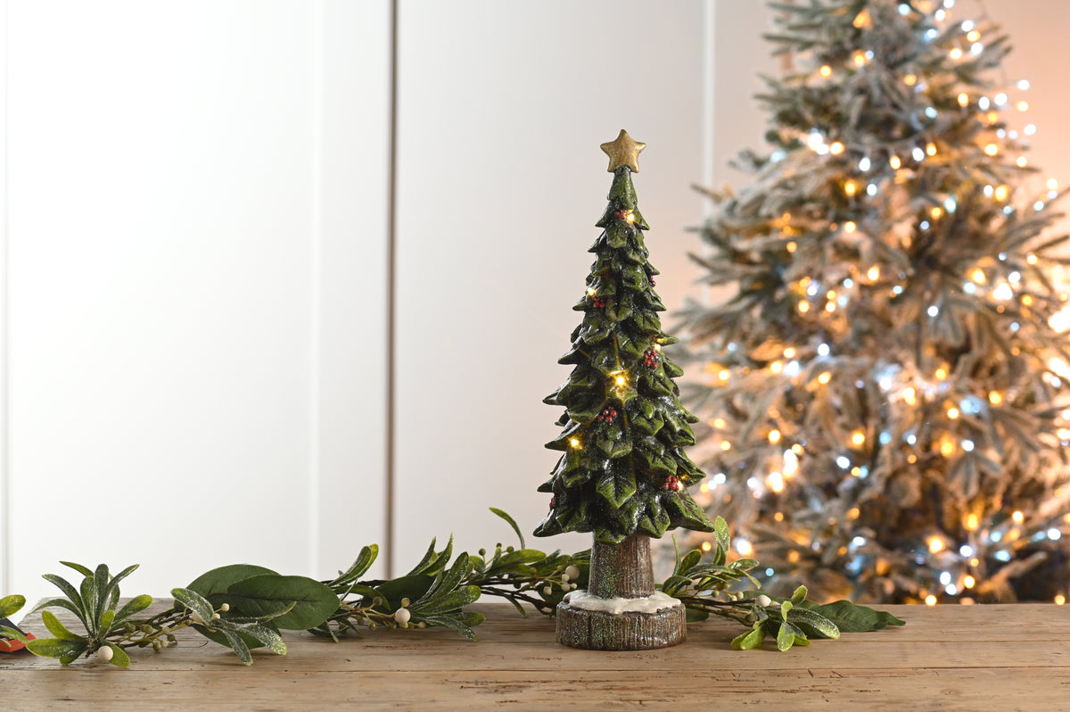 Polyresin Tree with Red Berries - 28cm