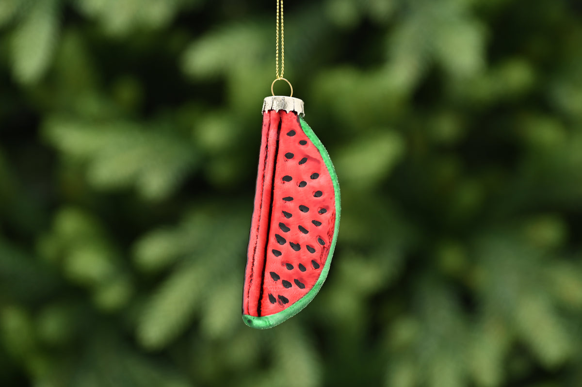 Glass Watermelon Slice Bauble - 10cm
