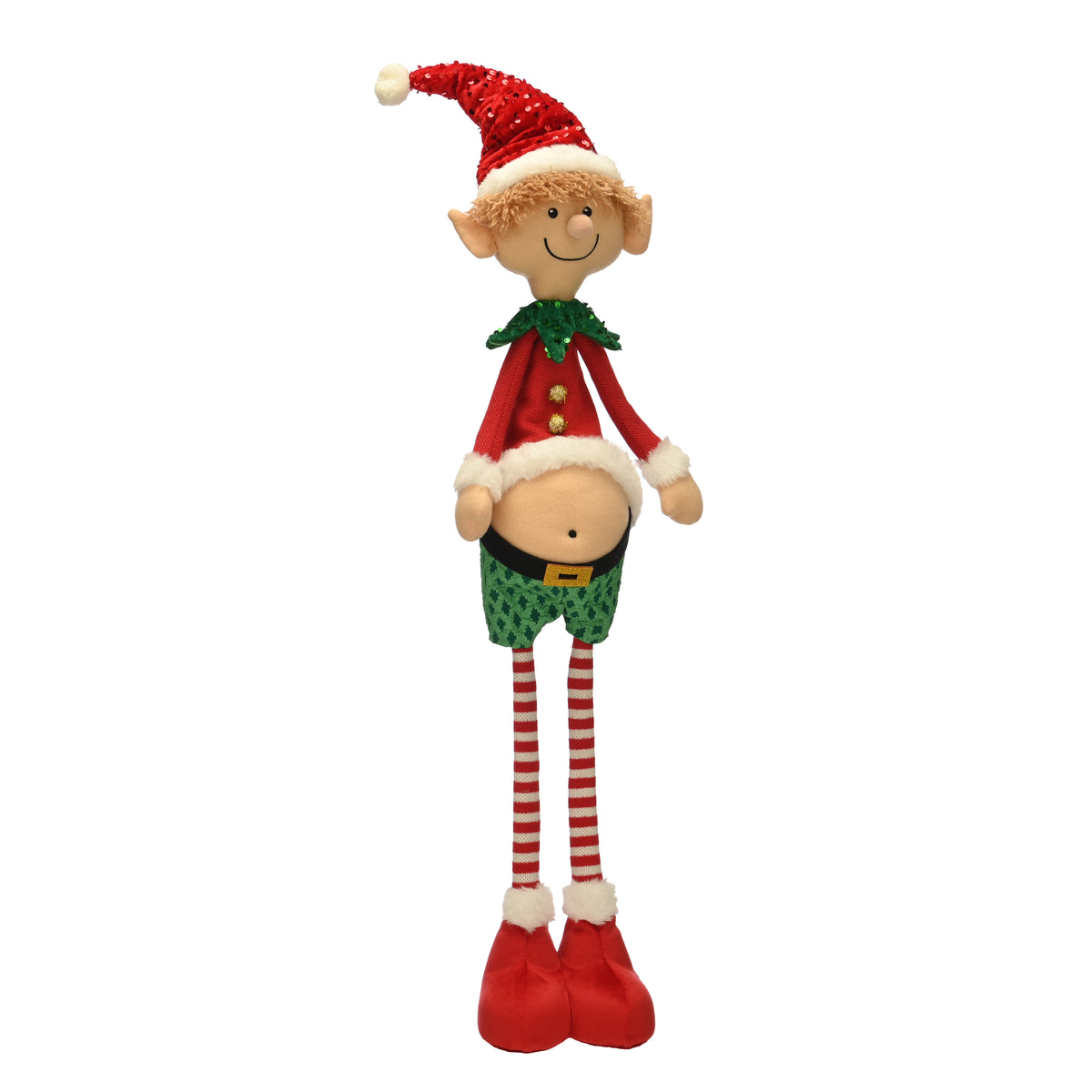 Big Bellied Elf in Red Sequin Hat - 90cm