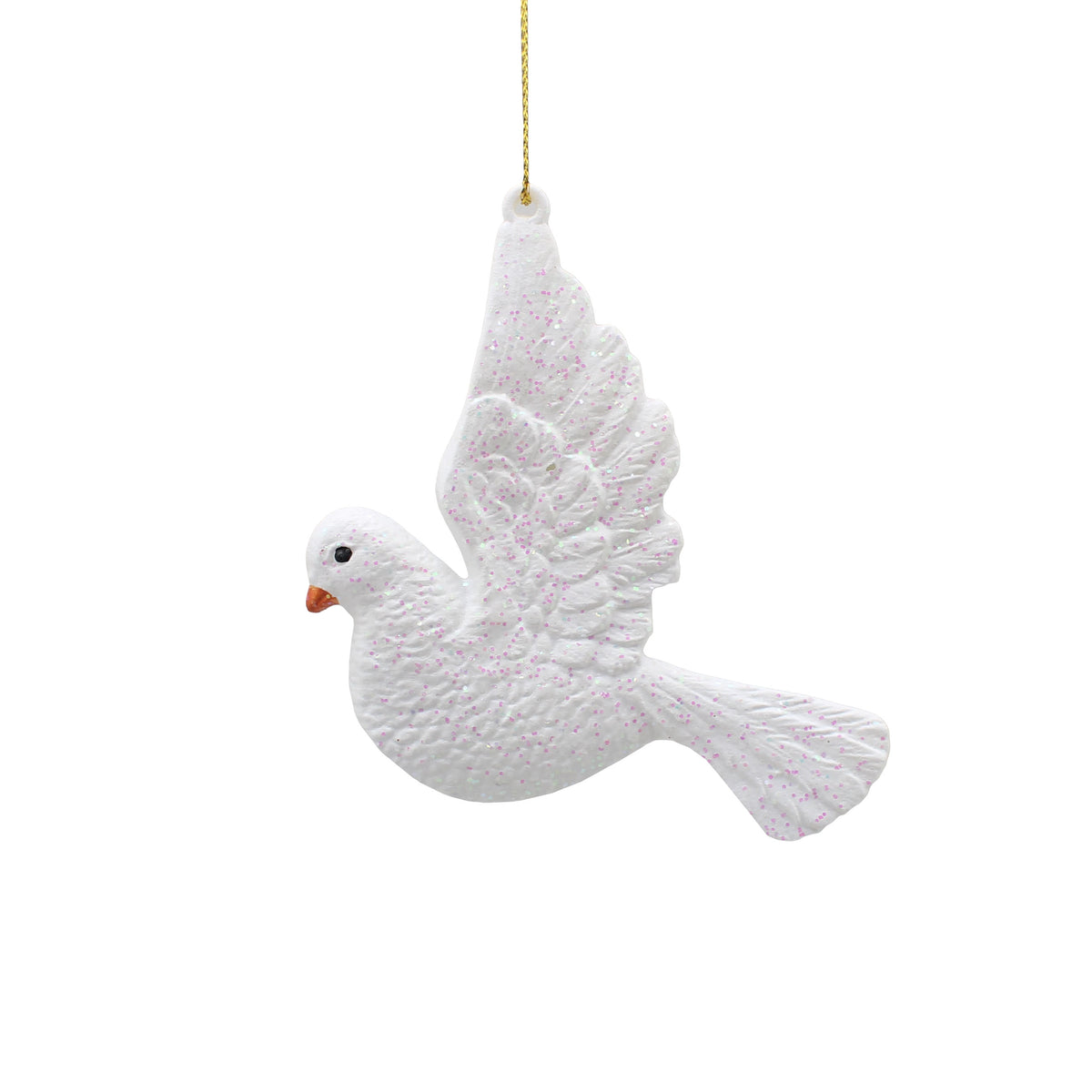 Hanging White Flying Dove Bauble - 10cm