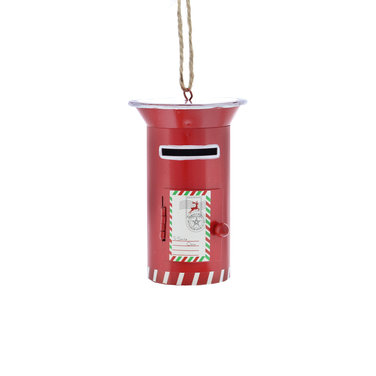 Red Metal Post Box Bauble - 10cm