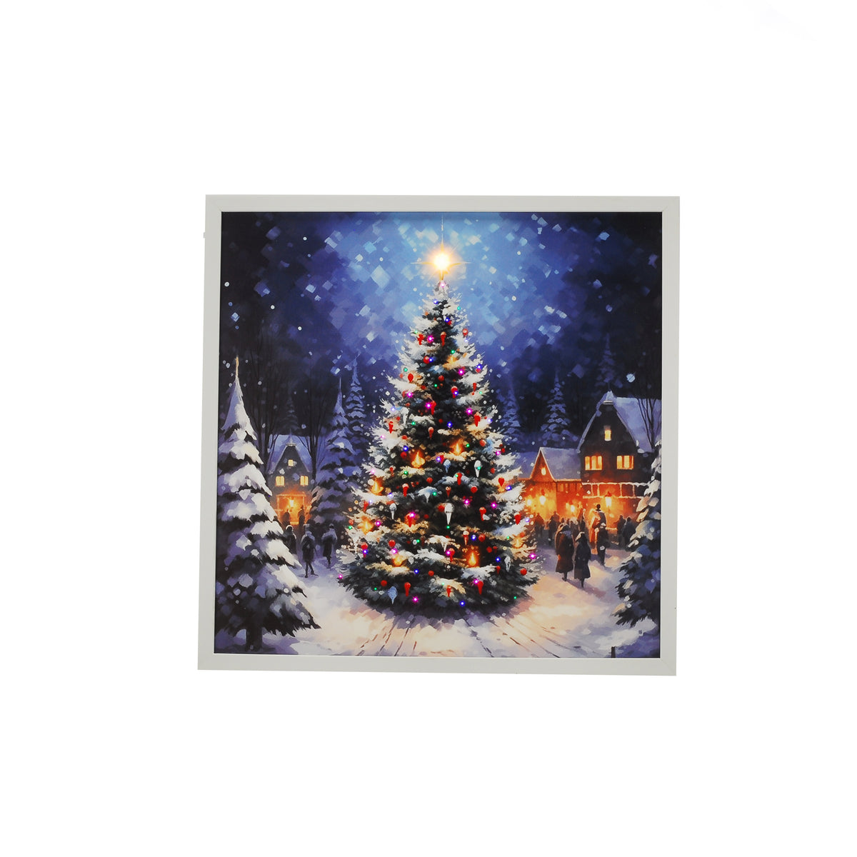 Fibre Optic Christmas Tree Scene Frame - 40cm