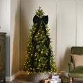 Dark Green Velvet Long Tail Christmas Bow - 1.8m