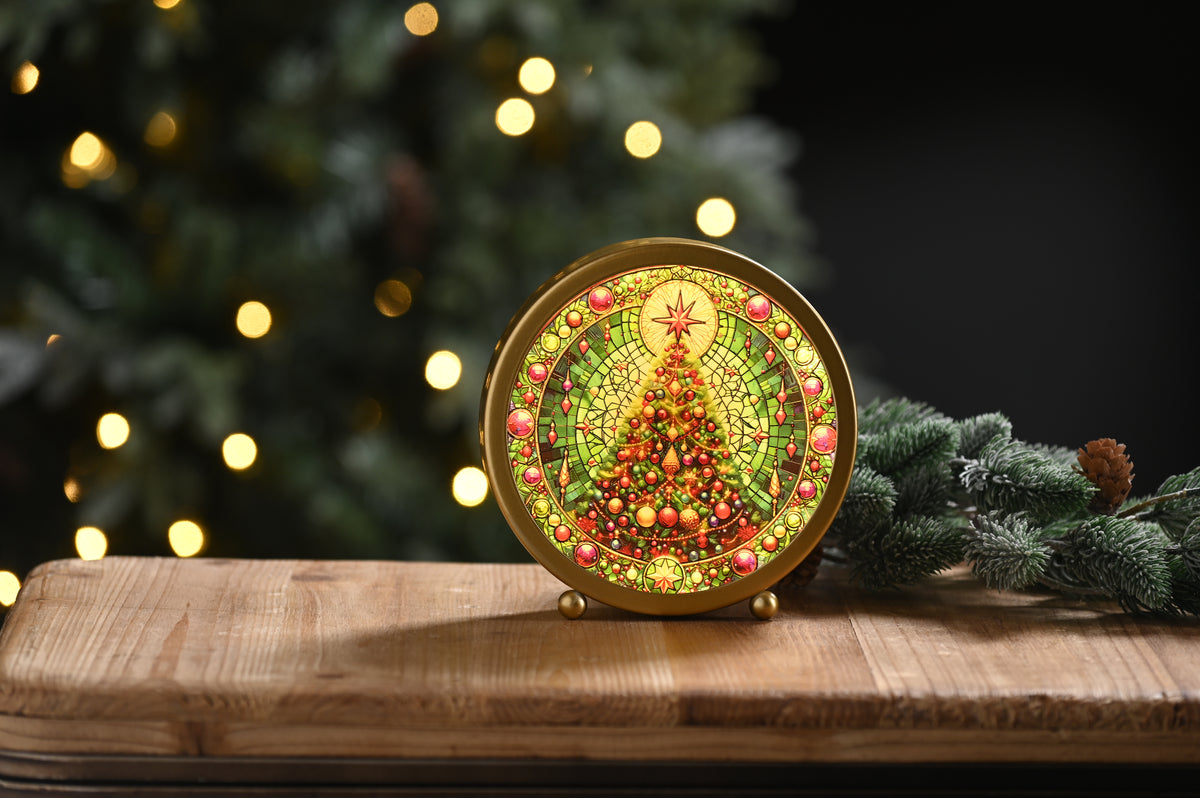 LED Stained Glass Tree Light - 15cm