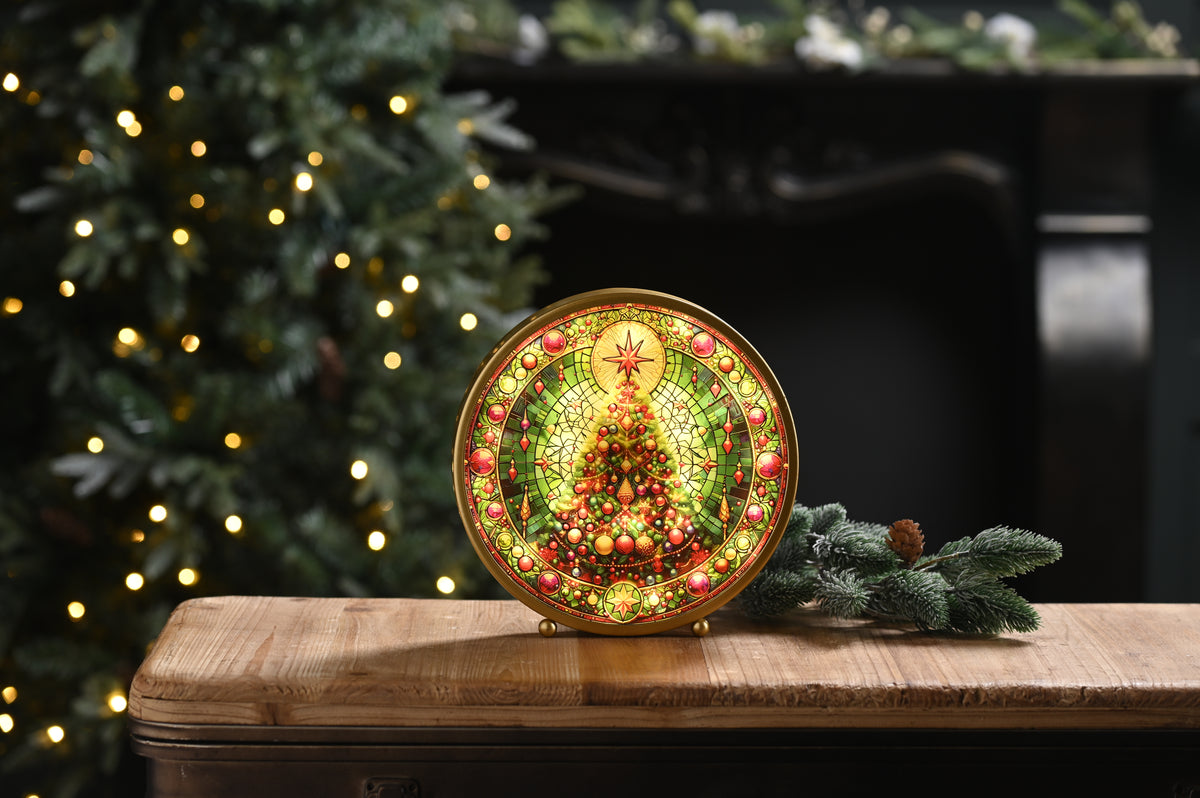 LED Stained Glass Tree Light - 22cm