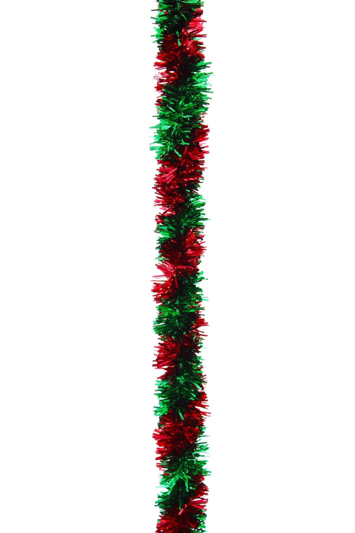 Red & Green Stripe Tinsel - 2m