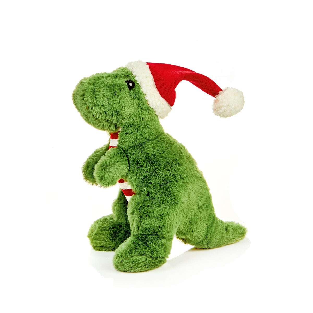 Christmas Plush Green Dinosaur with Santa Hat Plush - 25cm