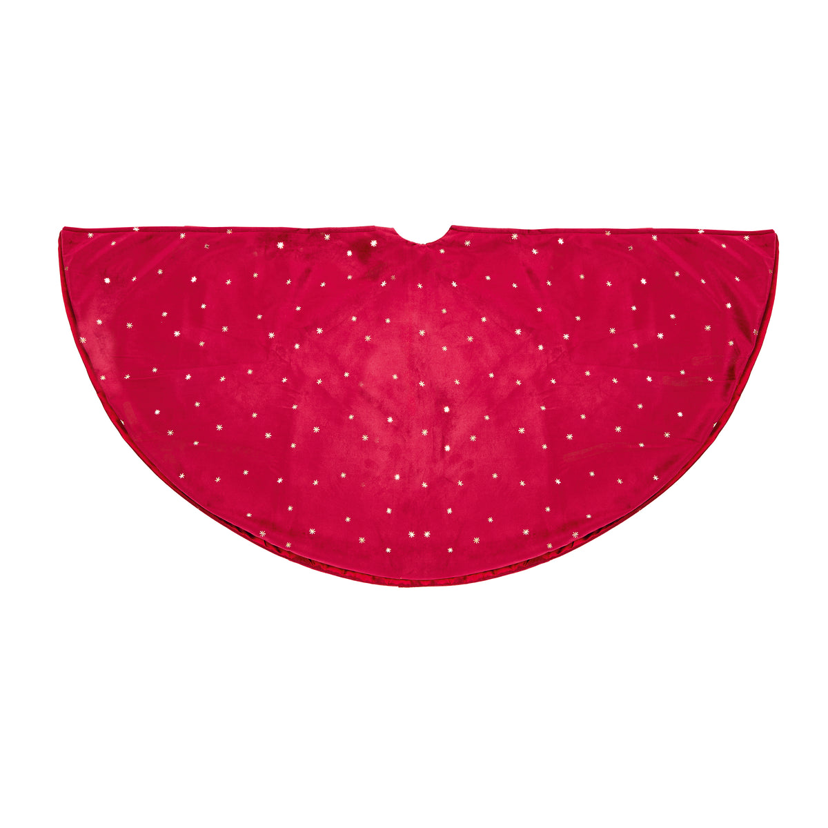 Burgundy Velour Star Print Tree Skirt 1.2m