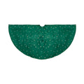 Dark Green Velour Star Print Tree Skirt 1.2m