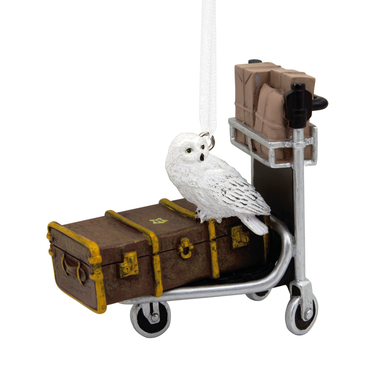 Harry Potter - Trolley with Trunk & Hedwig the Owl Christmas Tree Bauble