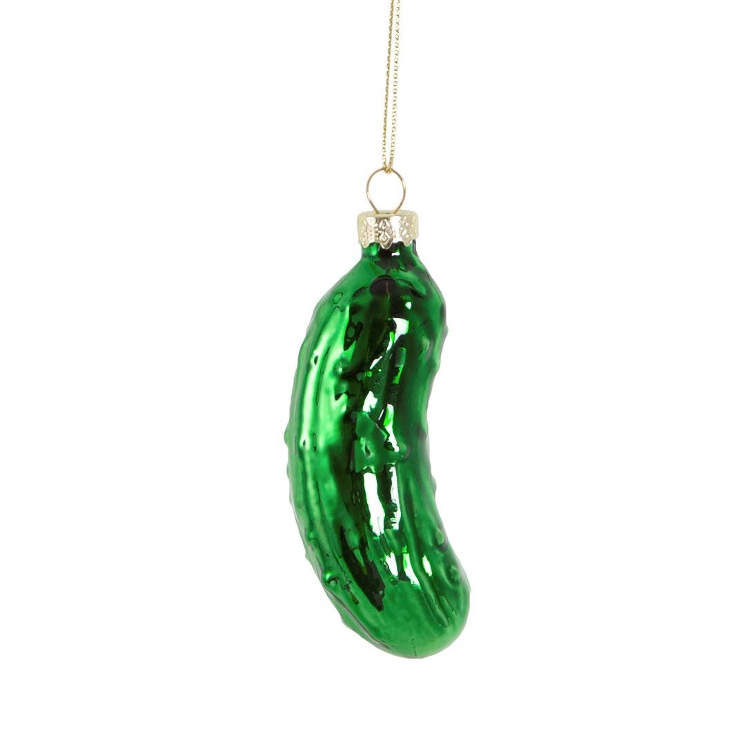 Gherkin Shaped Glass Christmas Bauble