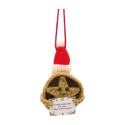 Crochet Mince Pie Christmas Bauble - 10.5cm