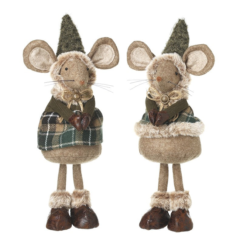 Standing Mouse with Tartan Coat - 40cm