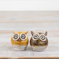 Rustic Owl Ceramic Ornament 4.7x4.2x5.2cm