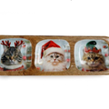 Christmas Cats in Hats Enamel Tray - 30cm