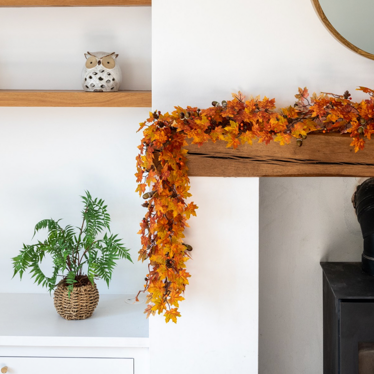 Autumn Maple Leaf Garland with Acorns - 180cm