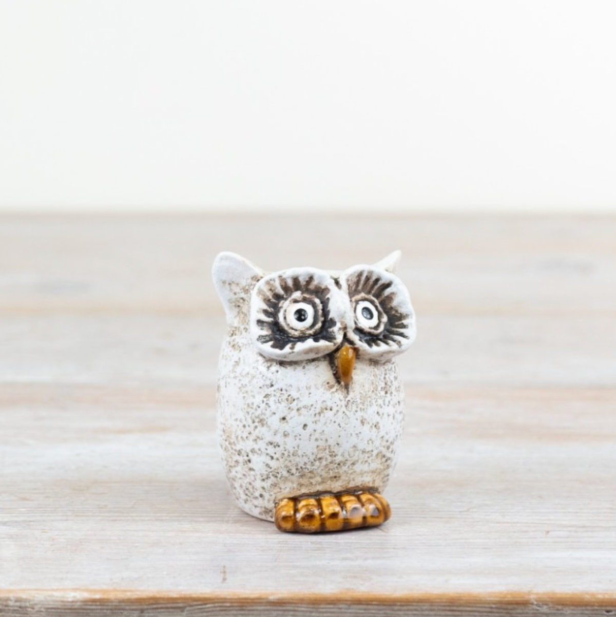 Rustic White Little Owl Ornament