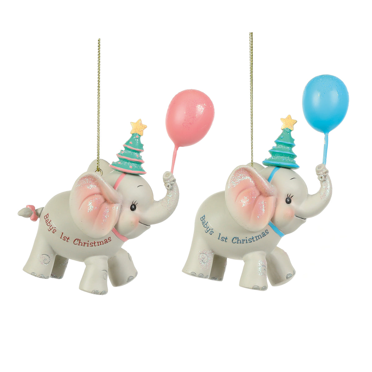 Baby's First Elephant with Balloon Bauble