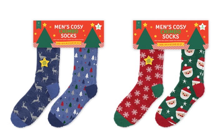 Festive Mens Christmas Socks - Pack of 2