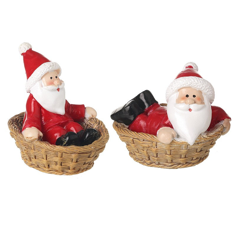 Santa in Basket - 5.5cm